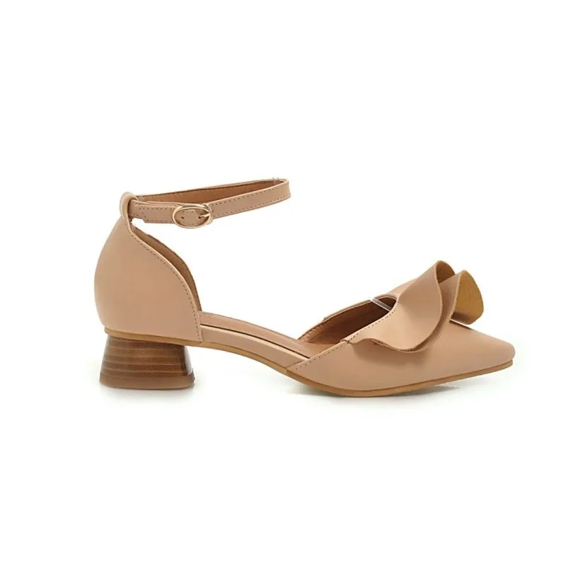 MAZIAO 2019 New Arrive Pumps Women Shoes Pointed Toe Buckle Summer Elegant Sweet Square Heels Prom Big Size 34-48 | Обувь