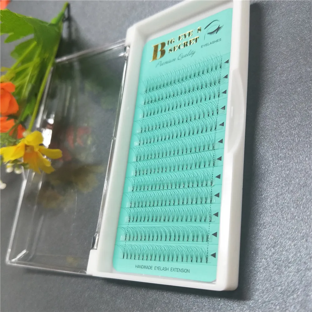 Short Stem Russian Volume Eyelash Extension 1 Tray Fans 3 Bundles Makeup Brushes Premade False Lash Soft | Красота и здоровье