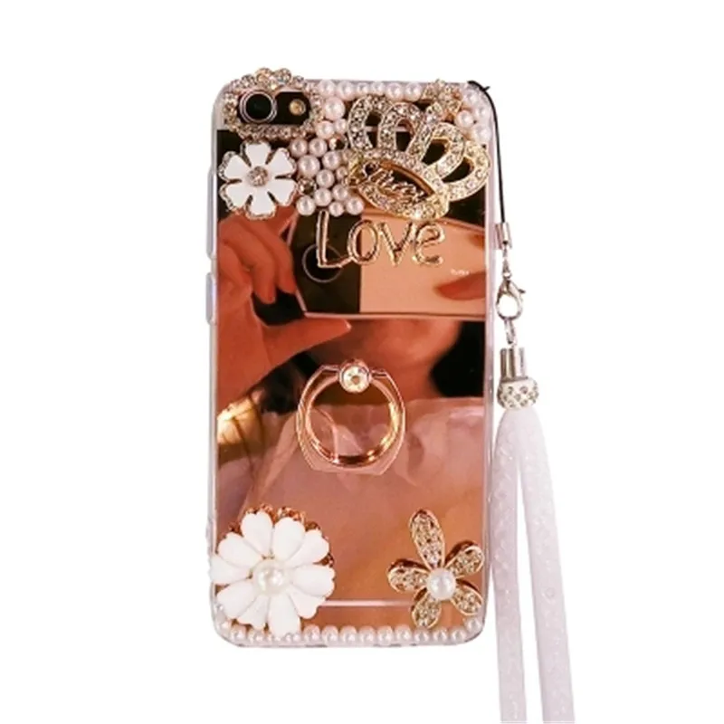 XSMYiss Bling Crystal Diamond Crown Flower Soft Mirror Back Phone Case For Huawei P30 P10 P20 Lite Pro Mate 20 10 Cover |