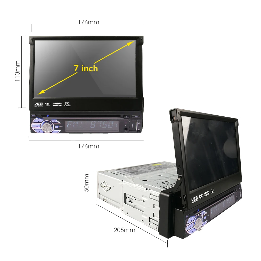 7 дюймов 1din Автомобильный мультимедийный DVD CD MP5 плеер Авто gps стерео 1 Din Bluetooth FM USB TF
