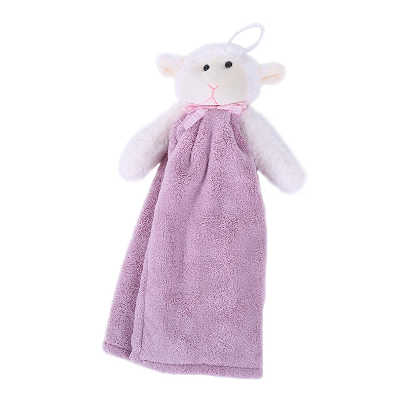 Cute Animal New Candy Colors Soft Coral Velvet Cartoon High Quality Bath Towel Be Hung Kitchen Used Wipe Washcloths KLF050 | Дом и сад
