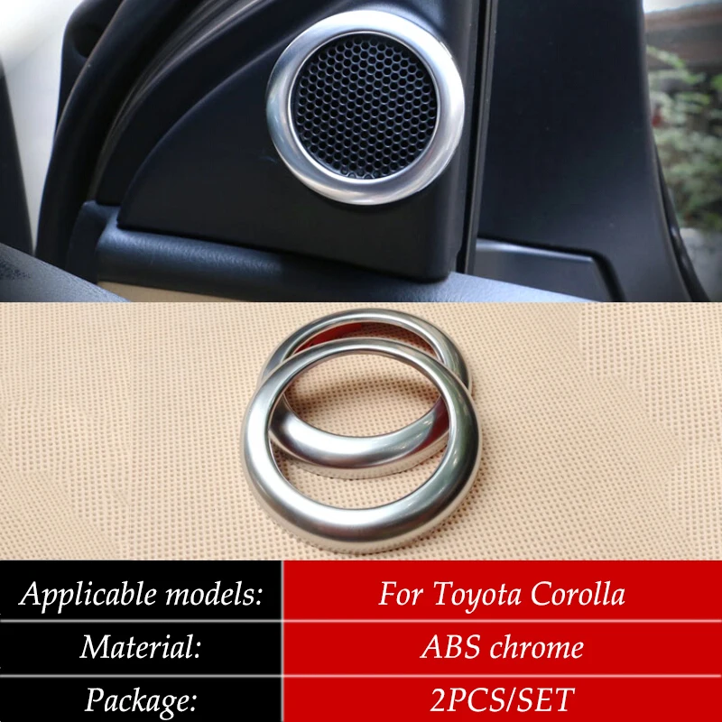 Для Toyota Corolla S LE For Hybrid 2014 2018 ABS Chrome Car Stereo Audio крышки динамиков кольцо аксессуары для