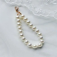 fashion imination pearl beads keychain women for women 8cm bead chain key ring on handbags for diy jewelry making accessories