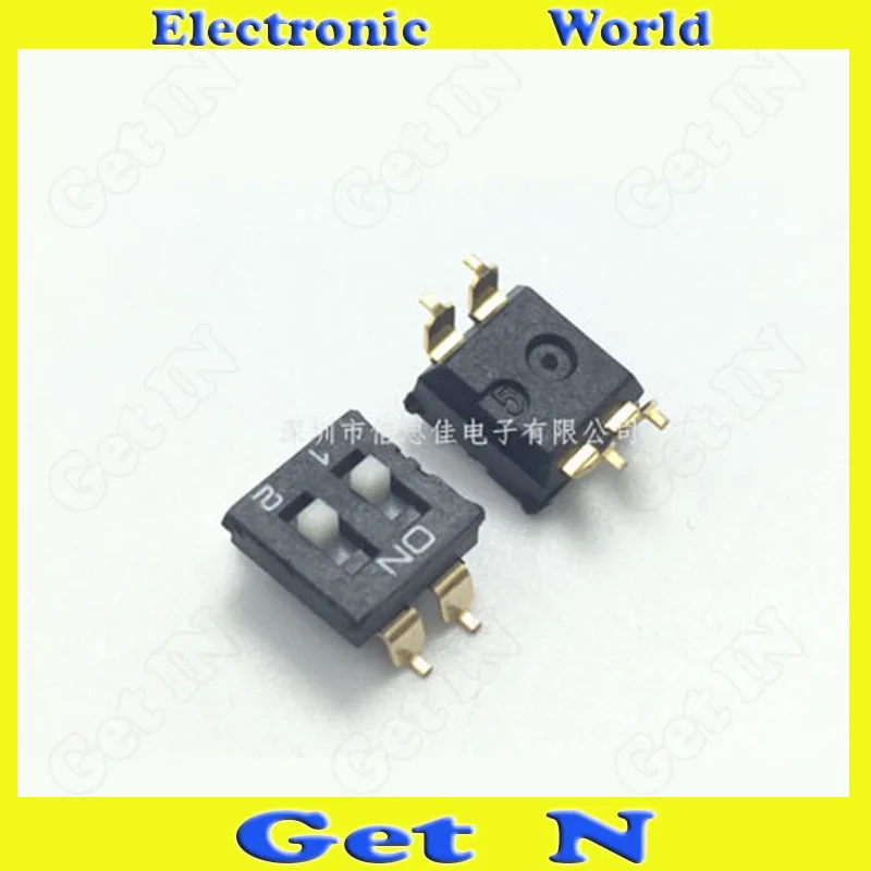 50 шт. Codeing Switch 2 54 мм Pitch DIP Switches положения 4 контакта SMD черный|smd dip switch|smd switchsmd pin |