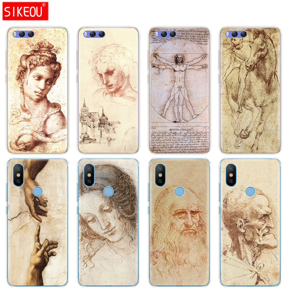 Силиконовый чехол для Xiaomi Mi 8 8SE A1 A2 5 5S 5X 6 Mi5 MI6 NOTE 3 MAX Mix 2 2S Италия Леонардо да Винчи