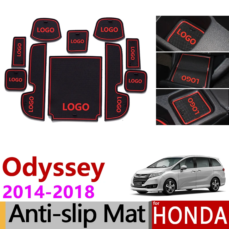 Противоскользящие резиновые коврики с прорезями для ворот чашек Honda Odyssey 2014 2015 2016