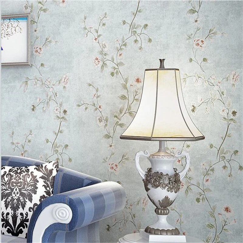 

beibehang American pastoral non-woven bedroom wallpaper AB living room backdrop hotel hot gold wall papers home decor