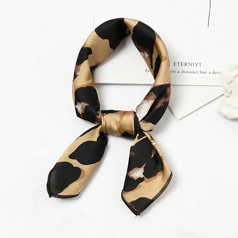 Украшает модные 50*50 см с леопардовым принтом scarfsilk волос шарфы упругой квадратный детские трусы для девочки, шарф, шарфы, сатин Сумочка шарф тощий - Цвет: S-8(26)