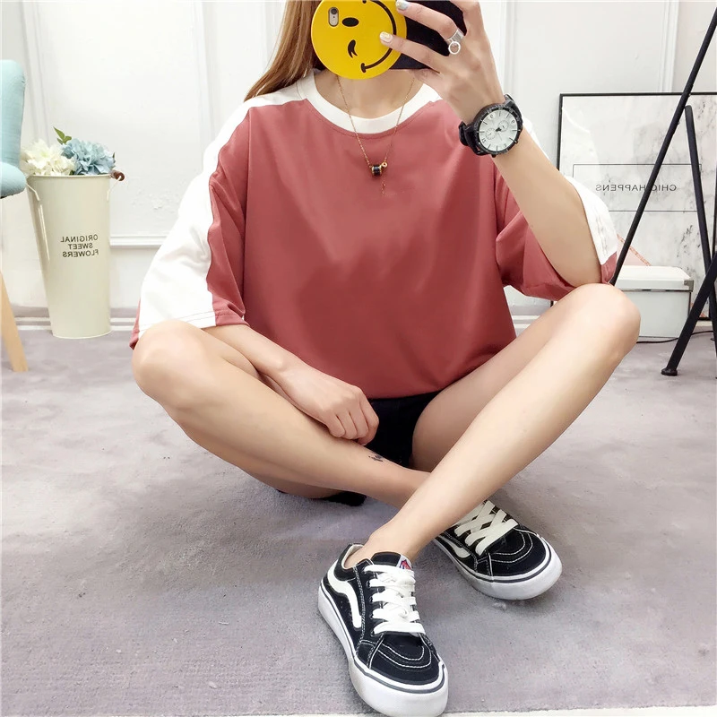 Rosy 9 Ulzzang рубашка Харадзюку каваи Женская хлопчатобумажная рубашка Топ тройники Лето размера плюс Kpop EXO Kpop футболка женская уличная рубашка - Цвет: Rosy 9