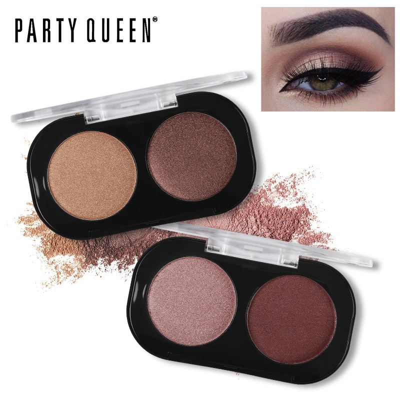 Палитра матовых теней для век Party Queen Shimmer 2 цвета косметика интенсивный блеск тени