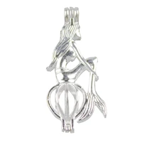 1843mm mermaid pearl cage essential oil diffuser pendant aromatherapy locket necklace volcanic setting lava stone jewelry