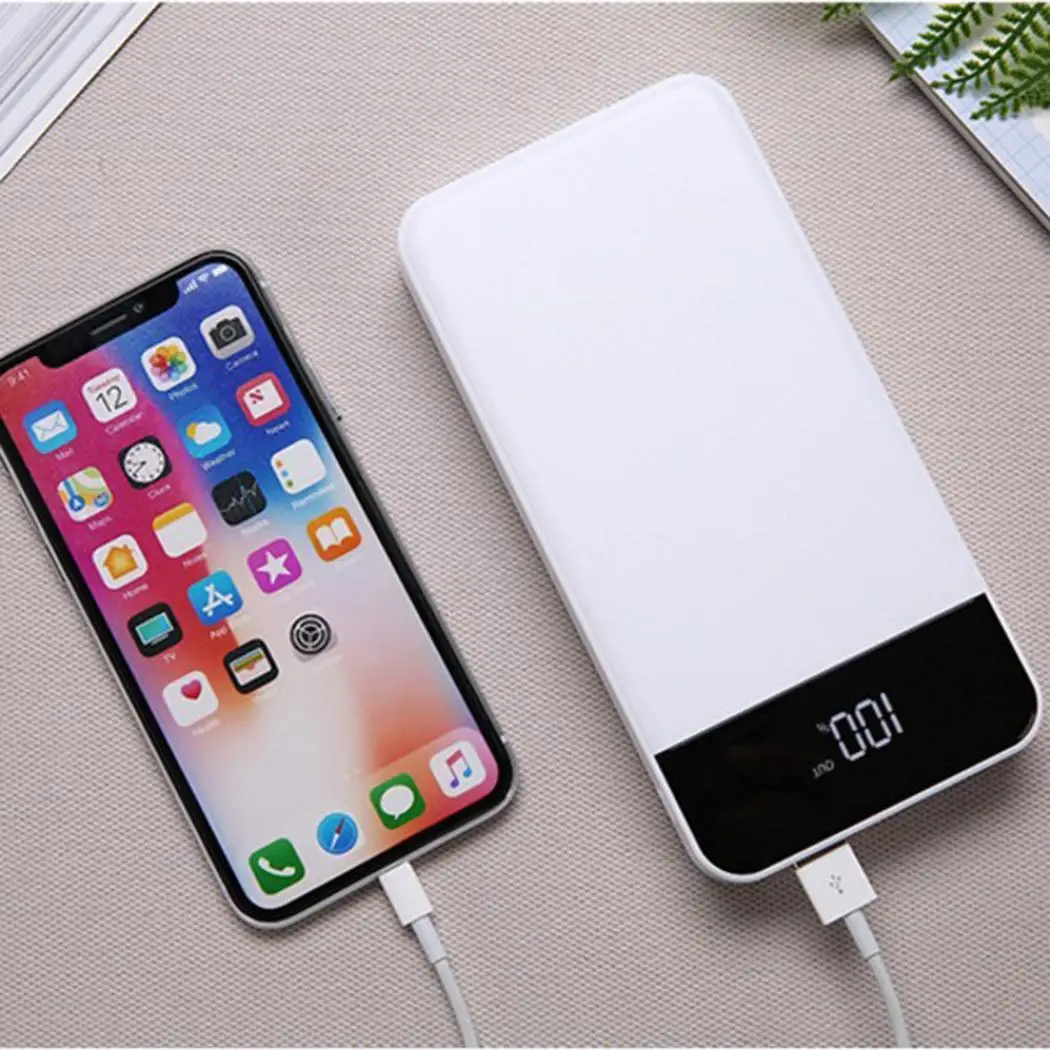 Внешний аккумулятор 30000 мА/ч 4 usb внешний портативное зарядное устройство lcd type-C