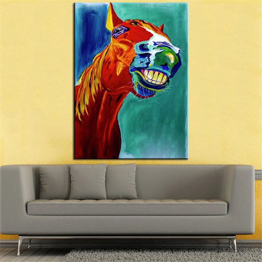 Большой размер картина маслом настенная живопись лошадь кто-то домашнее