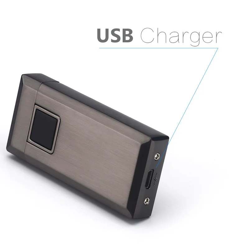 USB ветрозащитная двухдуговая плазменная зажигалка беспламенная сенсорная