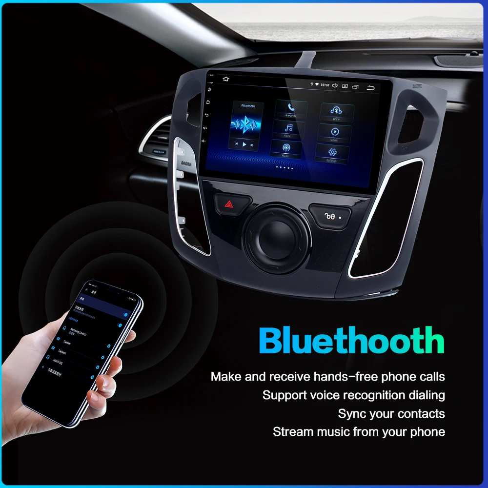 Автомобильная магнитола Dasaita сенсорный экран 9 дюймов IPS 1 din Android 0 для Ford Focus 2012 2013