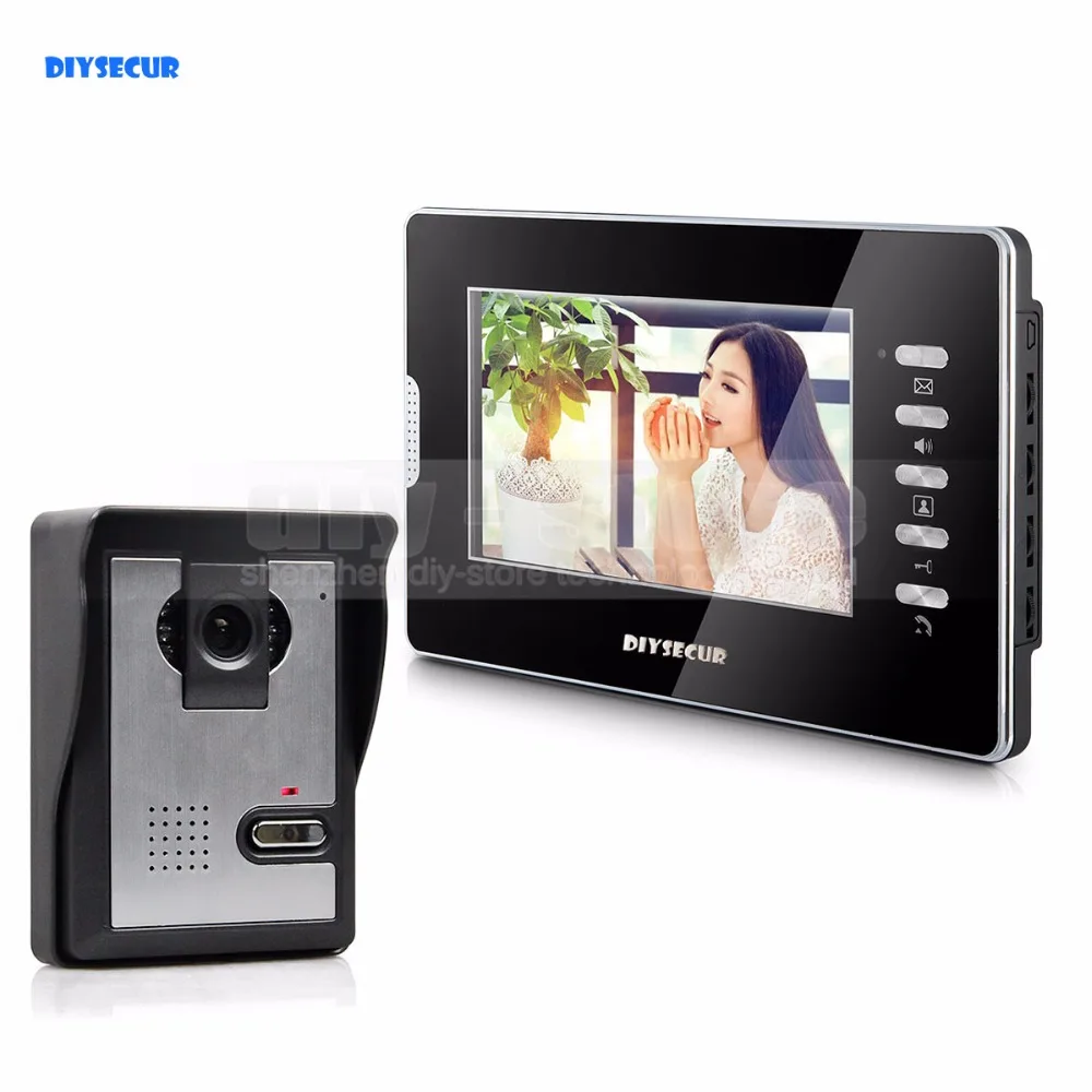 DIYSECUR 7 &quotпроводной видеодомофон Vandalproof камера 600TVL разблокировка ночного