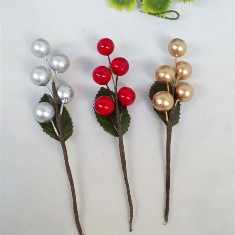

10pcs 9cm Berry Artificial Flower DIY Christmas Garland Wreath Accessories Fake Plant Wedding Flowers Home Party Decoratio