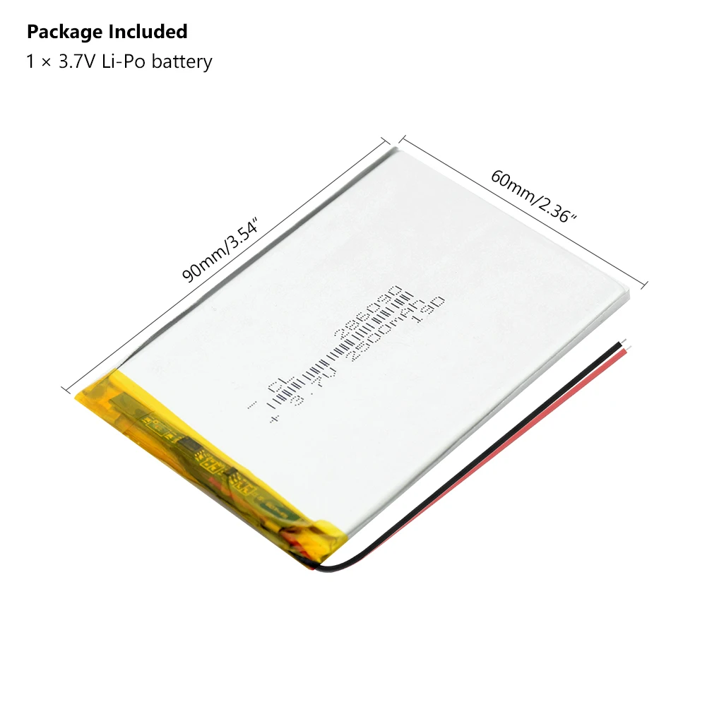 Поставка литиевая батарея полимерная аккумуляторная 286090 2500 mah 3 7 V для MP3 MP4 MP5 gps psp