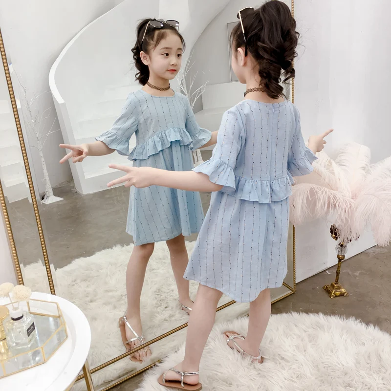 Summer girls Dress Baby Girls Clothes Fashion Floral Pattern Short Sleeve Kids Toddler Pageant Sundress | Детская одежда и обувь