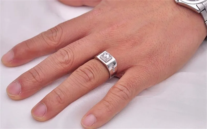 Мужское кольцо с фианитами AAAAA обручальные кольца вечерние ювелирные изделия