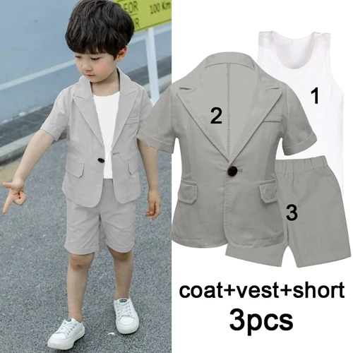 grey 3pcs VIMIKID/Коллекция года, осенний костюм джентльмена для мальчиков куртка+ рубашка+ штаны комплект из 3 предметов, куртка топ с длинными рукавами, кардиган, Модный комплект, k1 - Цвет: grey 3pcs