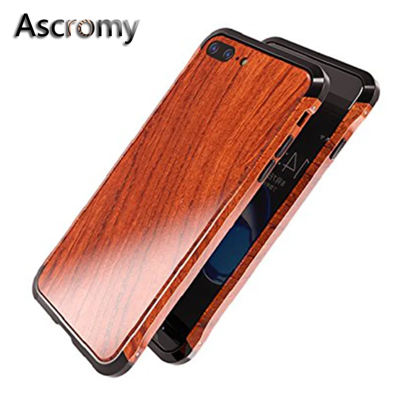 Ascromy для iPhone 7 деревянный металлический задний чехол Гибридный алюминиевый