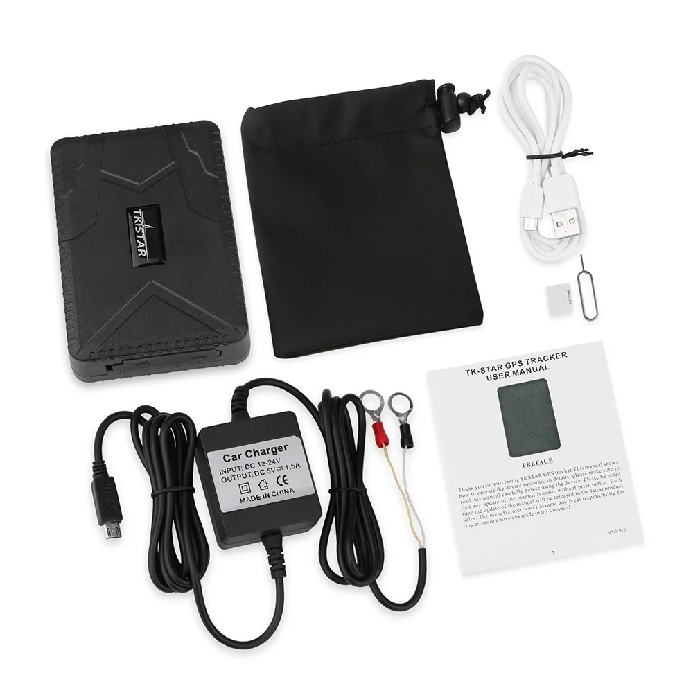 No Box With Charger TKSTAR Автомобильный gps трекер Водонепроницаемый 10000 мАч мощный магнит актив гусеничный GSM локатор TK915 голосовой монитор RealtimeTracking - Цвет: No Box With Charger