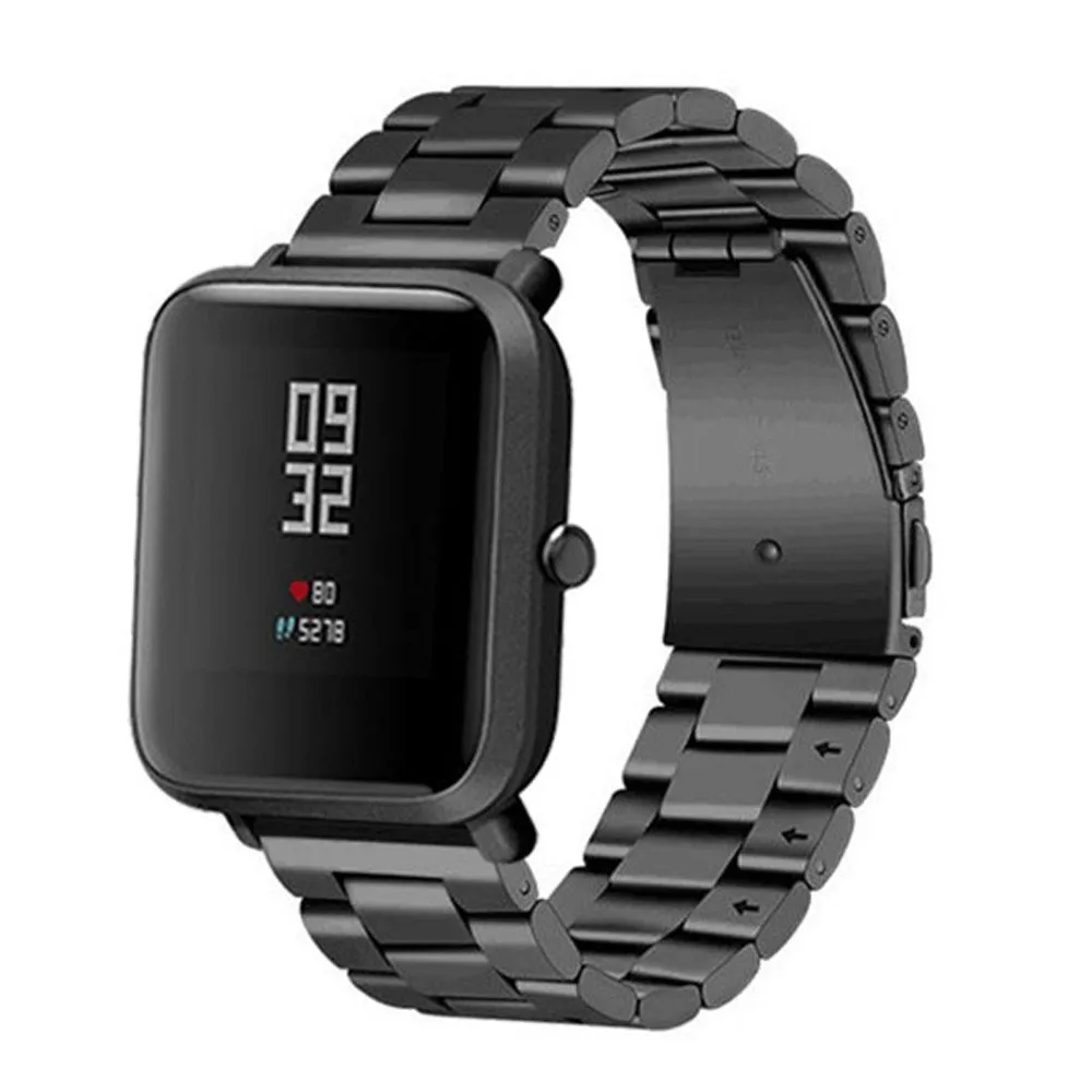 22 мм ремешок для часов из нержавеющей стали с пряжкой Замена Xiaomi Amazfit Bip Youth 6J12