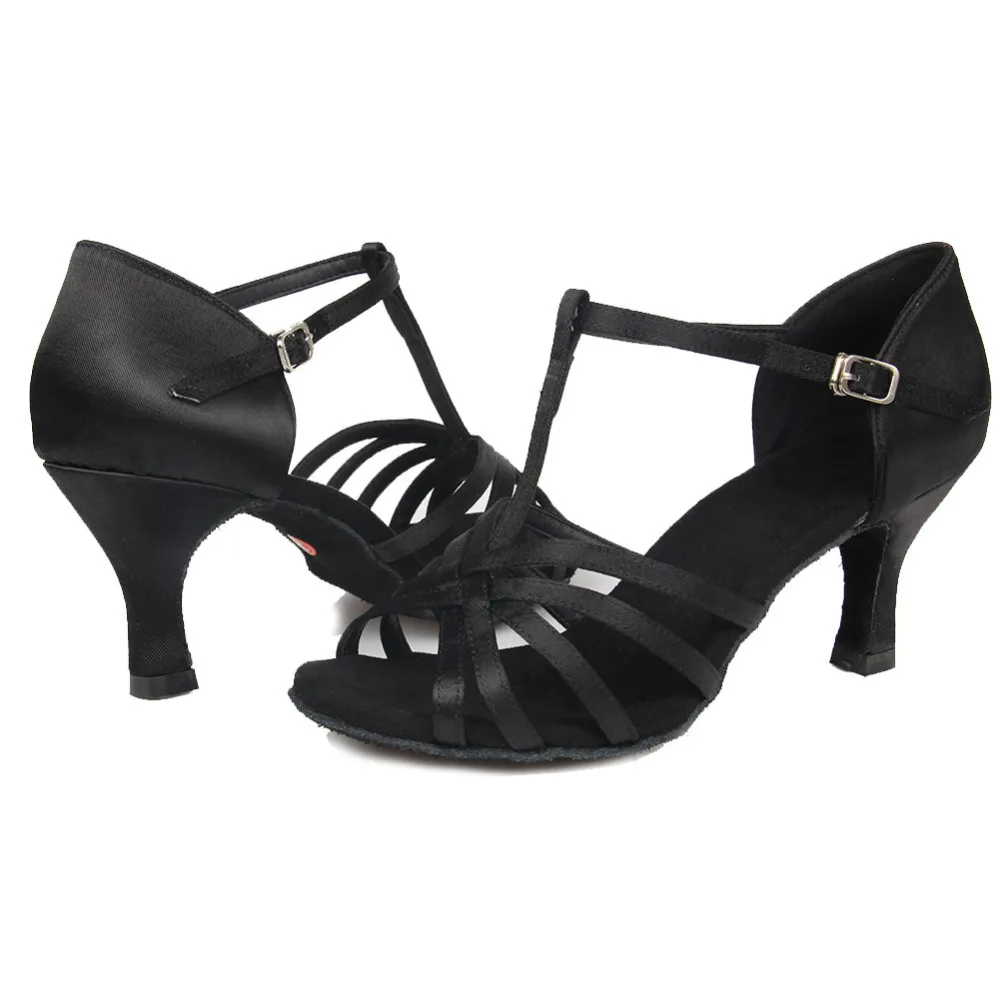 Ballroom Latin Dance Shoes For Women/Ladies/Girls Heeled 6/7.5CM Dance Shoes High Quality Satin Latin Dance Shoes Soft Sole
