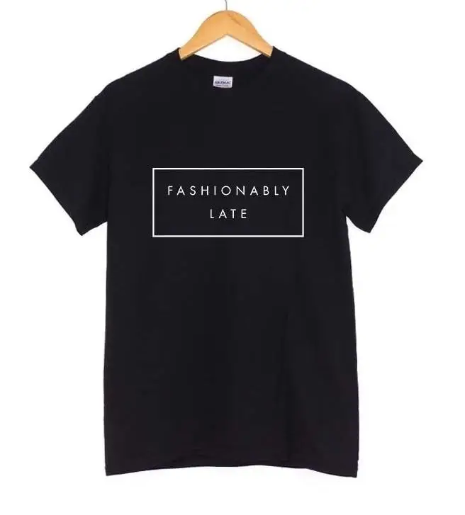 Модная женская футболка с надписью LATE хлопковая Повседневная забавная для