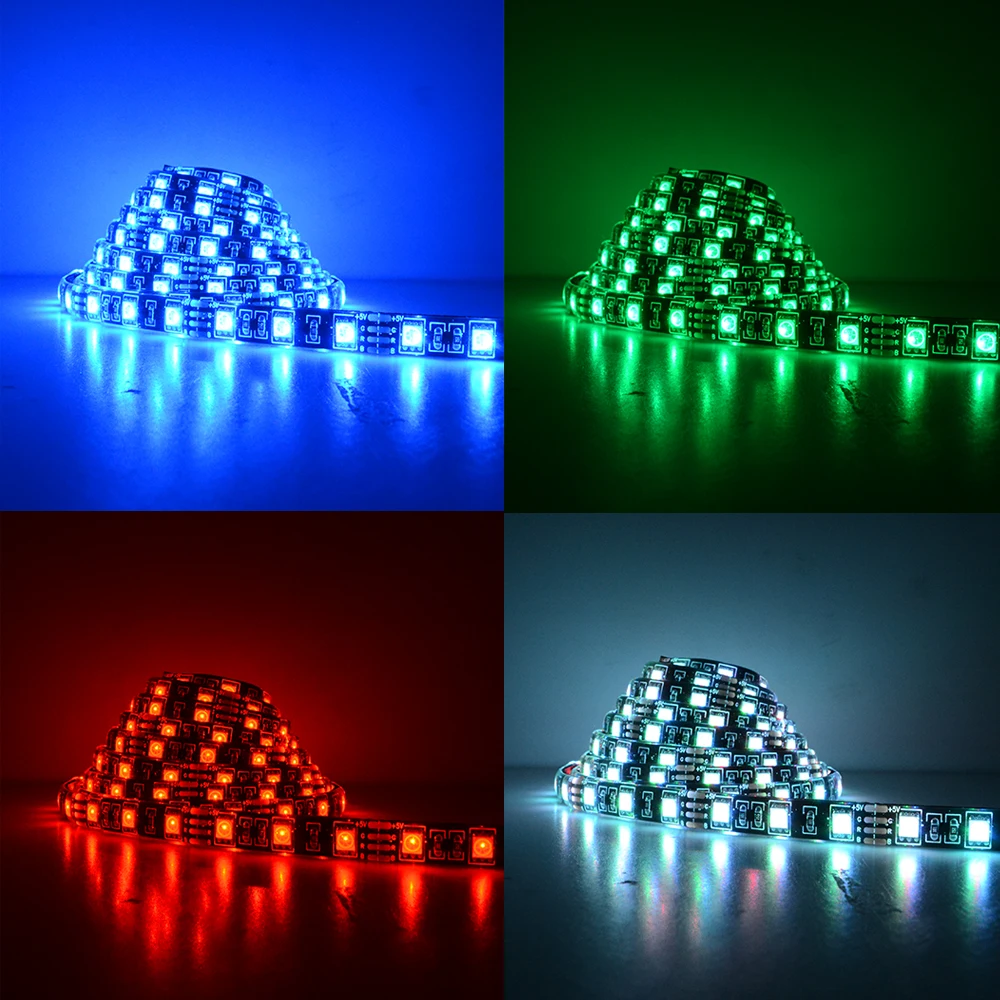DC5V 5050 LED Strip lights RGB Black PCB Led Lighting Backlight Remote For TV Background with AA batteries box | Лампы и освещение