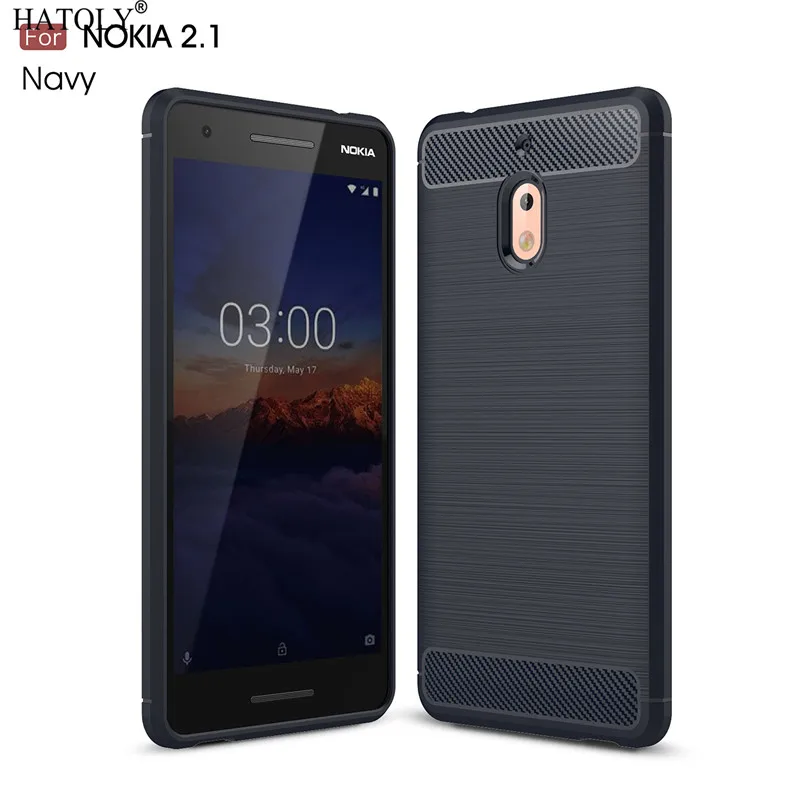 Чехол для Nokia 2 1 TA 1084 резиновый и мягкий чехол из ТПУ углеродного волокна 2018 чехлы