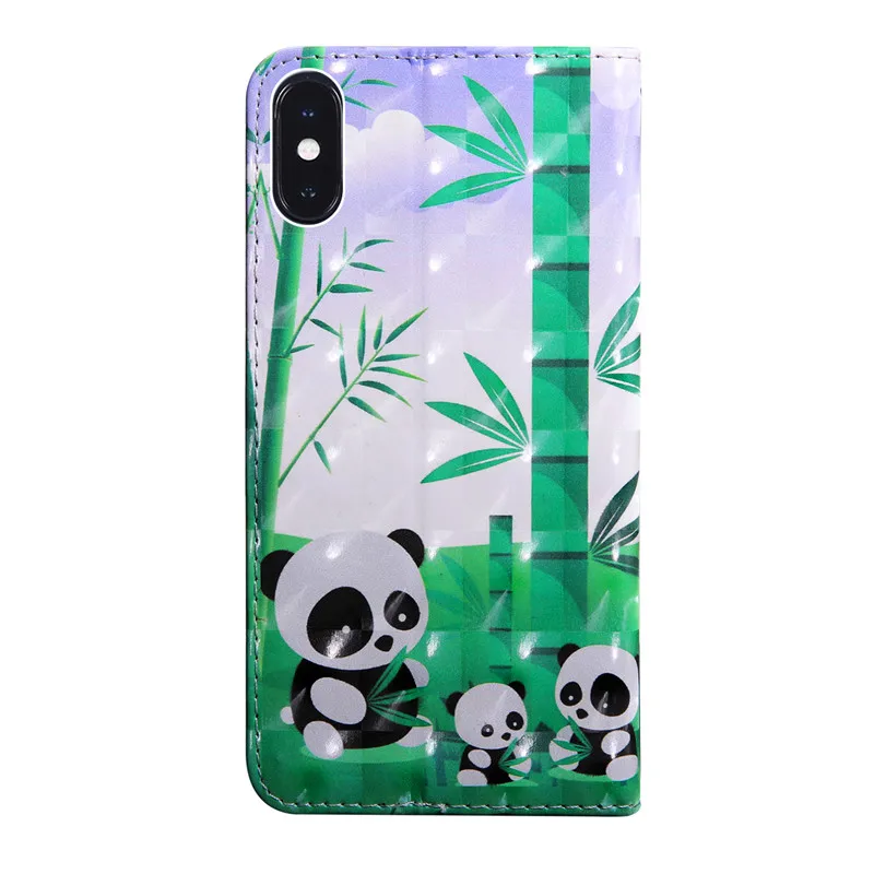 Wekays для Apple Iphone XS Max XR X с мультипликационным принтом «панда», кожаный Fundas чехол для Iphone 5 5S SE 6 Plus 6s Plus, 7 Plus, 8 Plus чехол Чехол