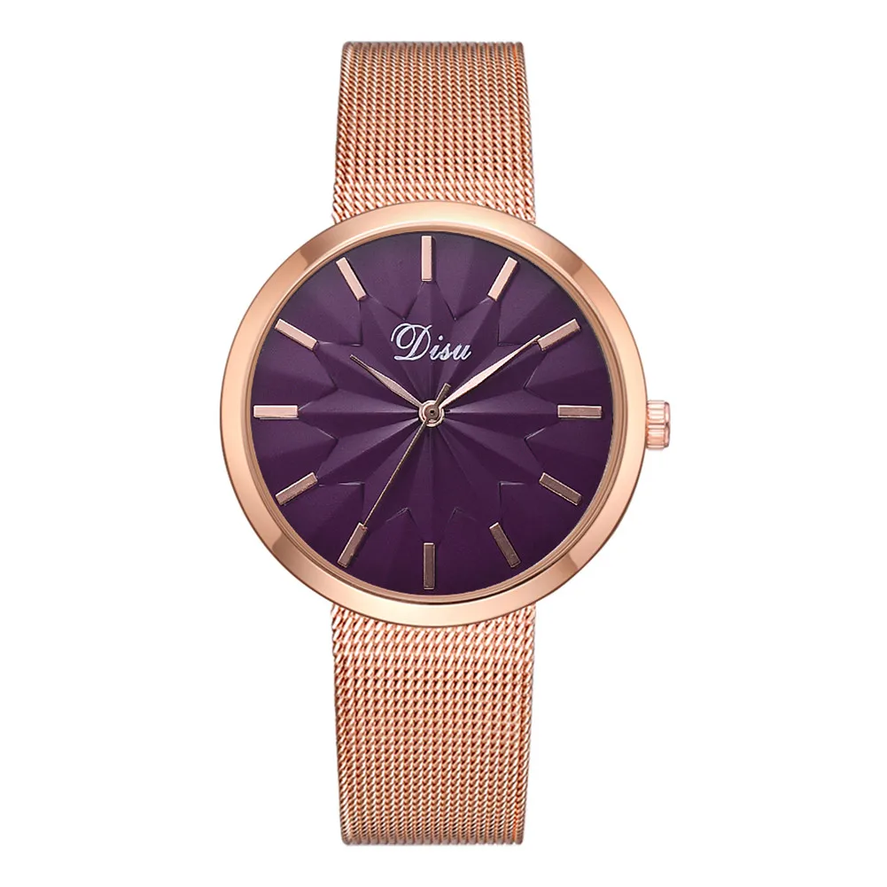 

Women Quartz Watch Flower Pattern Dial with Mesh Alloy Strap TT@88