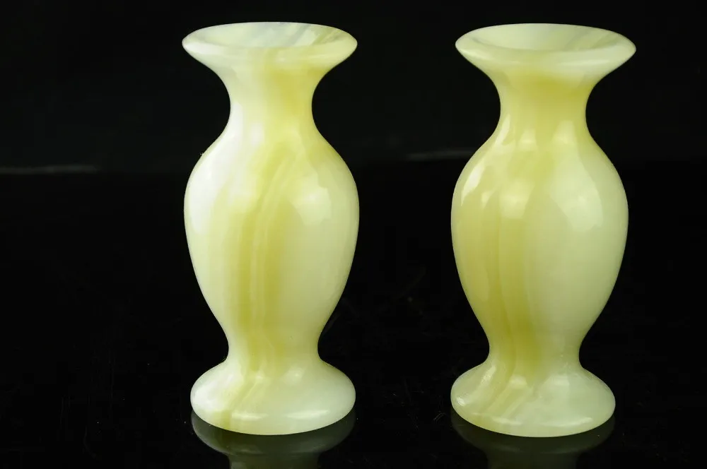 

collection chinese jade pair of delicate beautiful jade vase.