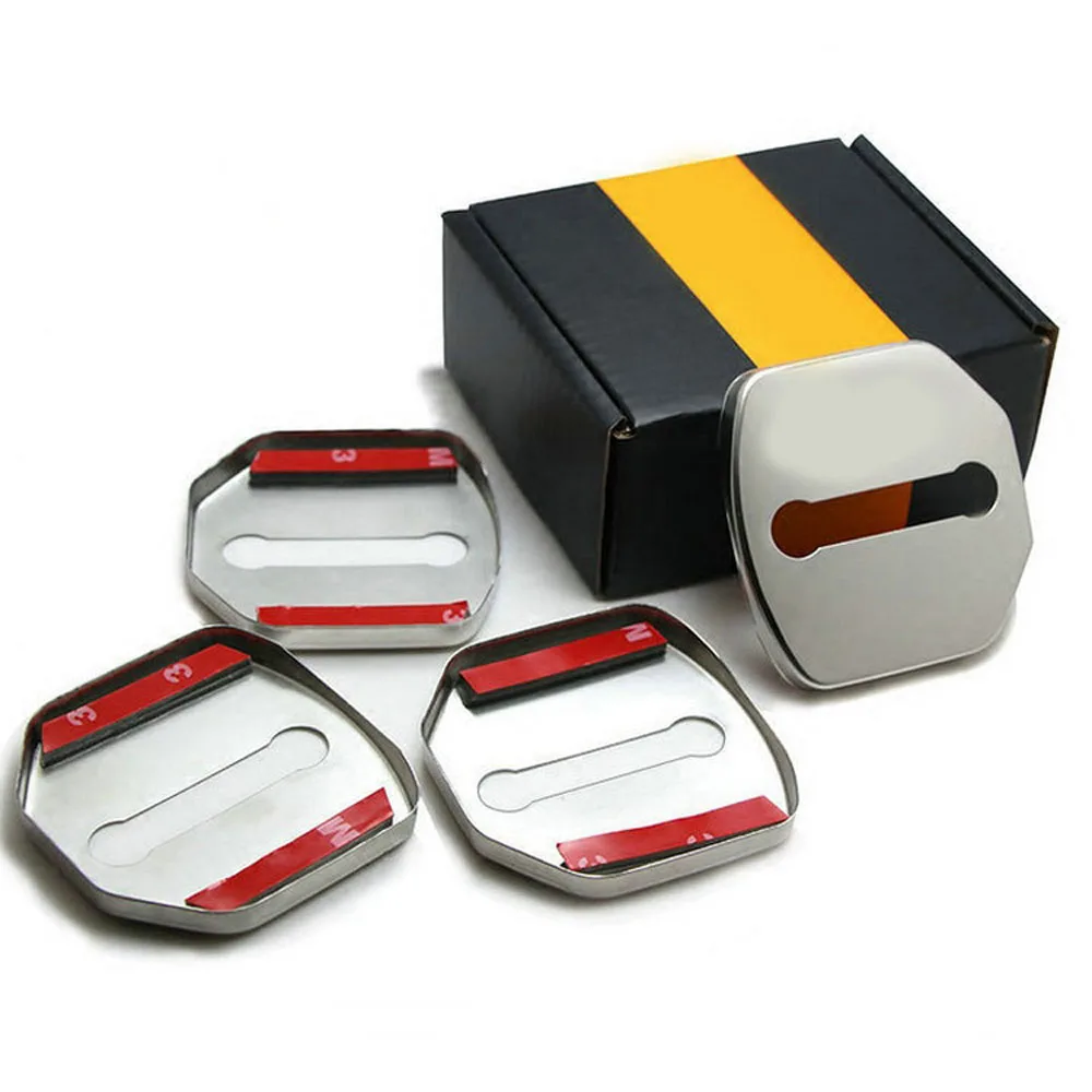 4 шт. отделка дверного замка Защита Чехол из нержавеющей стали для Ford kuga edge ESCORT aurus