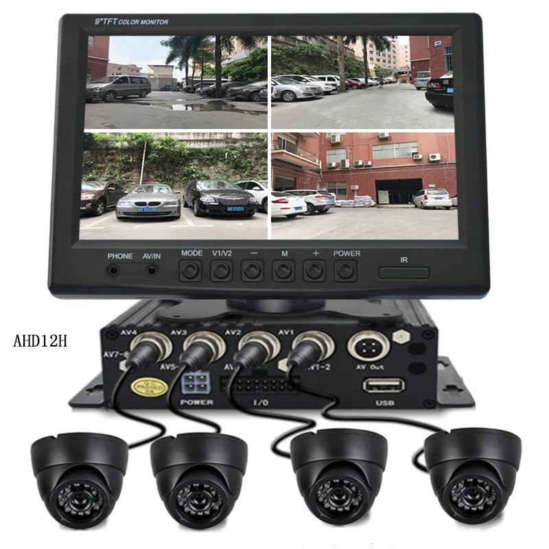 9 inch AHD12H QXNY DC12V-24V " ЖК-дисплей 4CH видео вход Автомобильный видео монитор для фронтальной камеры заднего вида камера Quad split экран 13 Режим дисплей SD MDVR - Цвет: 9 inch AHD12H