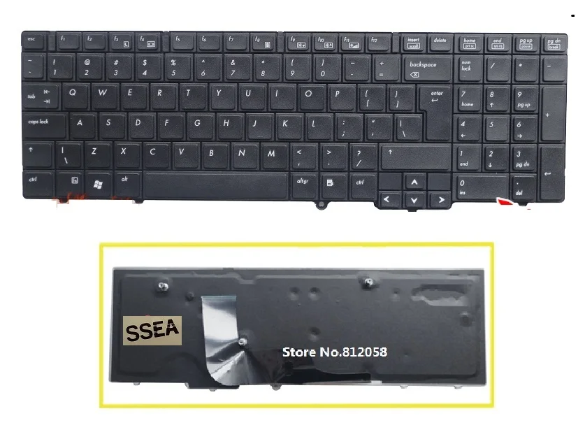 

SSEA New laptop English Keyboard without trackpoint For HP EliteBook 8540 8540P 8540W