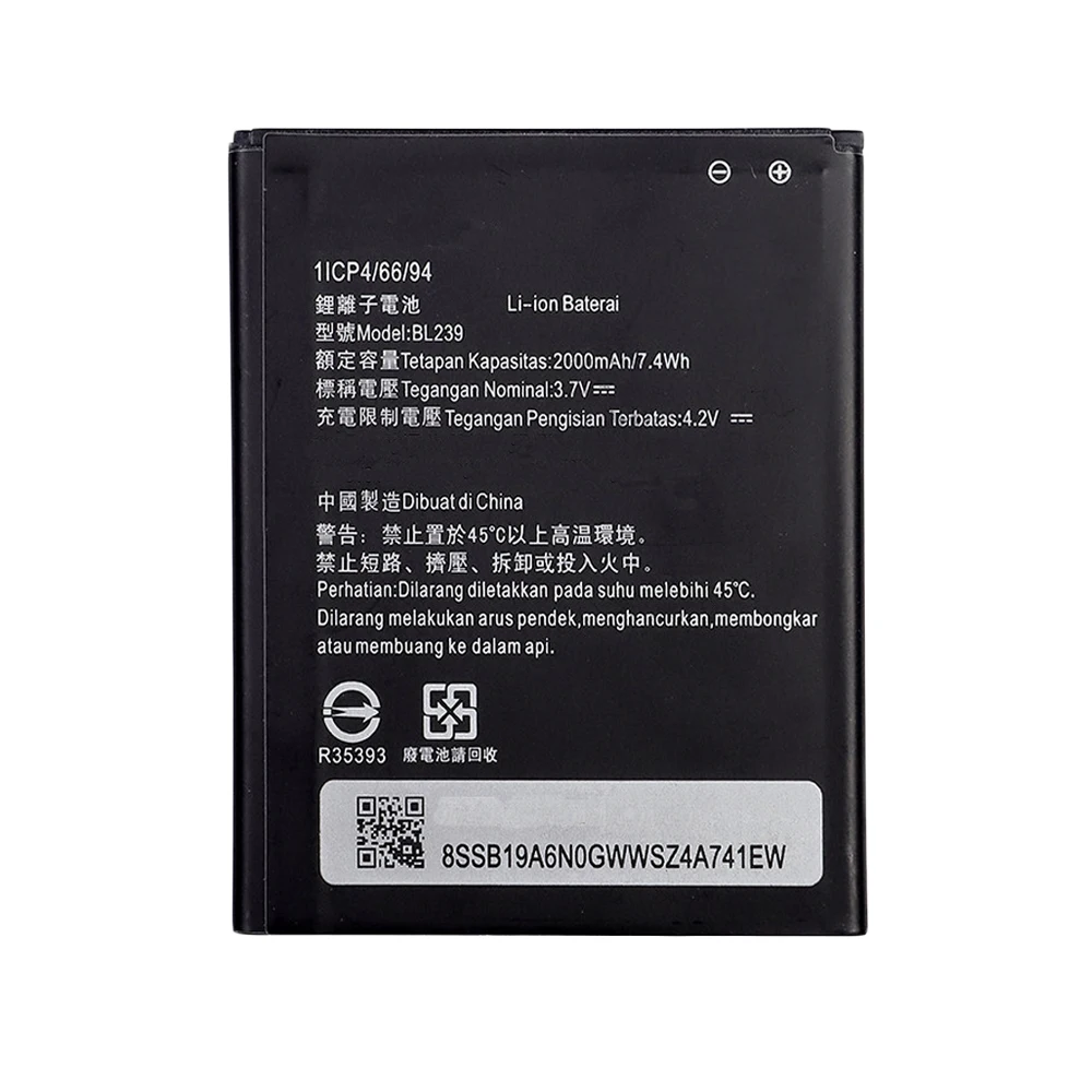 10 шт./лот BL239 Аккумулятор для Lenovo A399 A330E A3500 HV аккумулятор батарея 2000