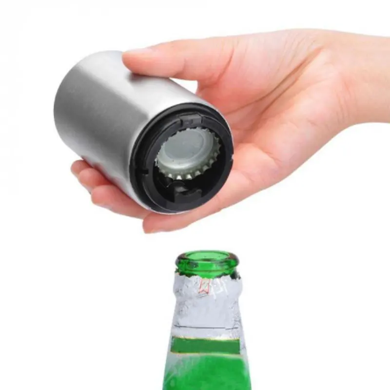 

Magnetic Automatic Bottle Opener Creative Portable Stainless Steel Push Down Wine Beer Openers Practical Kitchen Accessories