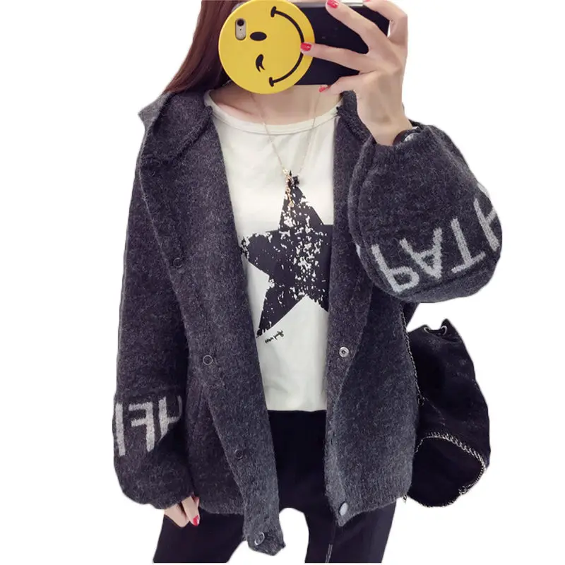 Женский свитер пальто новинка сезона осень-зима 2018 свободный однобортный