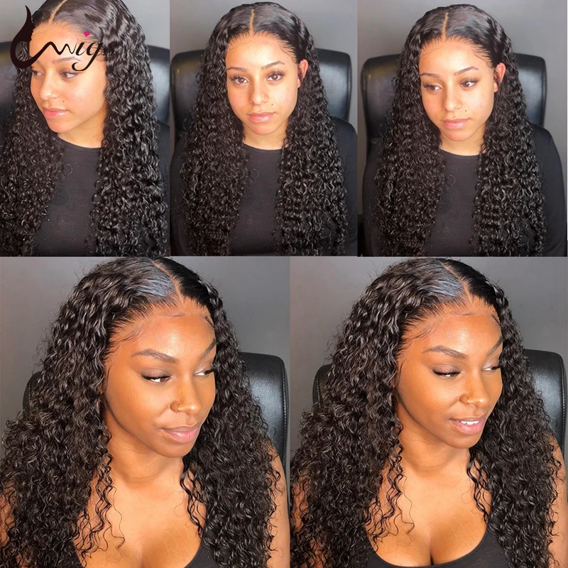 

Deep Wave Lace Front Human Hair Wigs 150 Density Pre Plucked Brazilian 100% Human Hair Wigs For Black Women