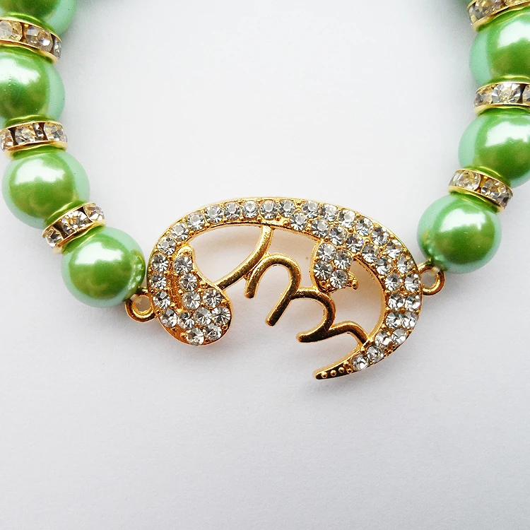 2020 новый стиль зеленый жемчуг мусульманская мала молитвенные бусины браслеты