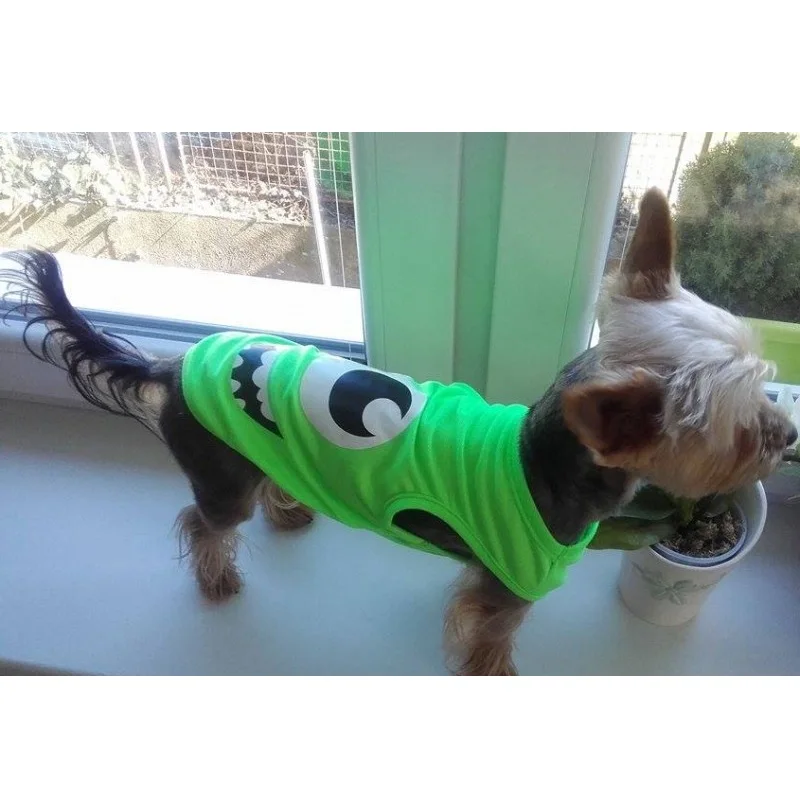 Мультяшный жилет для домашних животных летняя одежда маленьких собак футболка