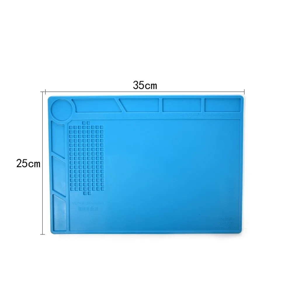 

S-130 Heat Insulation Silicone Pad Electrical BGA Soldering Repair Station Maintenance Platform with Screw Location Mat 35*25cm