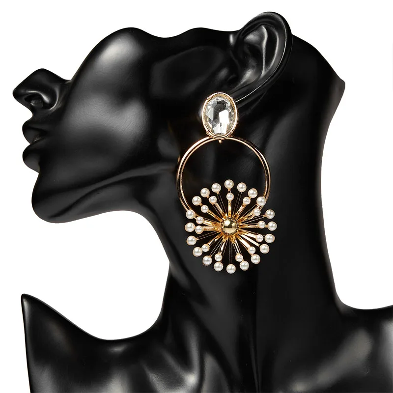 

New Fashion Drop Earrings Jewelry Earrings European Acrylic Flower Hanging Dangle Geometric Women Earings Statement With Stars