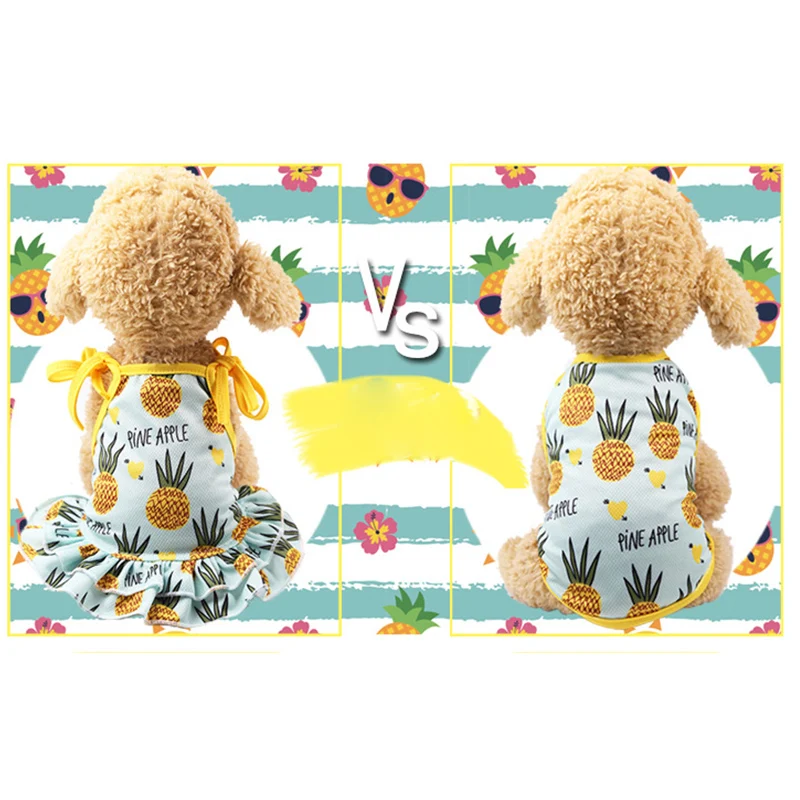 Comwarm маленькая собака жилет рубашка одежда банан клубника ананас узор щенок