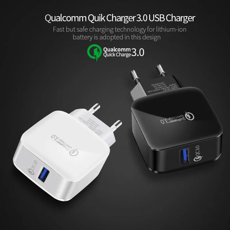 20 шт. зарядное устройство для телефона QC3.0 3 0 Быстрая зарядка USB путешествий США ЕС