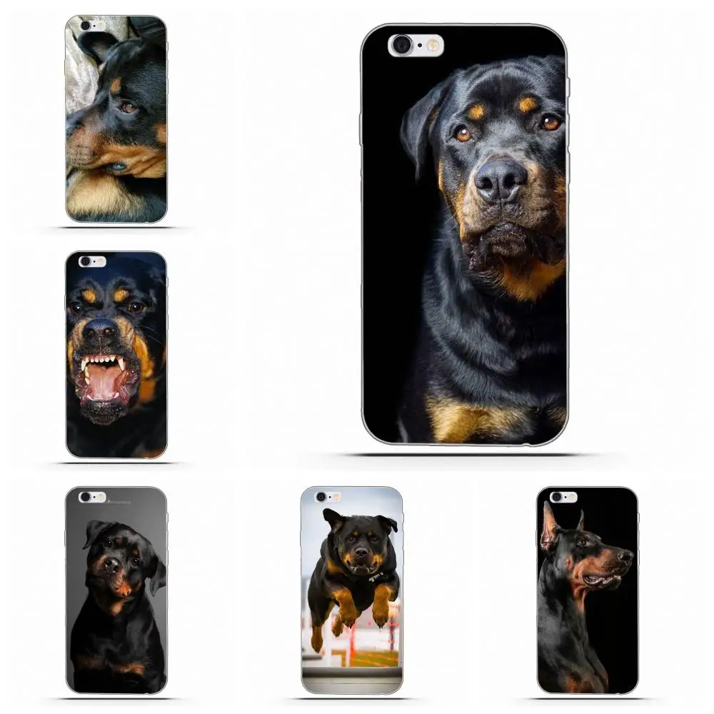 Мягкие чехлы Wexoeq мощный чехол с рисунком ротвейлера собаки для Apple iPhone 4 4S 5 5C 5S SE 6 6S