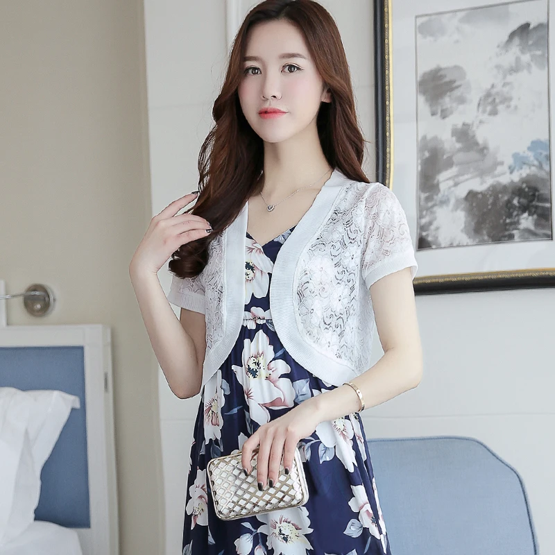 MLXSLKY летняя кружевная Маленькая шаль большого размера тонкая короткая куртка